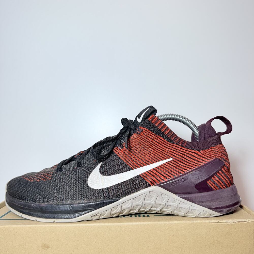 Nike Metcon DSX Flyknit 2 Black Red Men's Training Gym Shoes Trainers Sz 10.5